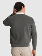 SUDADERA DE ALGODÓN VERDE MANGA LARGA REGULAR FIT MR. AZUL