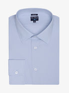 LONG SLEEVE BLUE COTTON SHIRT CLASSIC FIT MR. BLUE