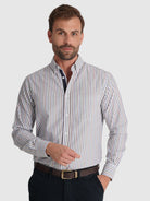 CAMISA ALGODÓN BLANCA MANGA LARGA REGULAR FIT MR. AZUL