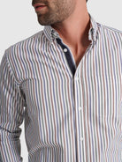 CAMISA ALGODÓN BLANCA MANGA LARGA REGULAR FIT MR. AZUL