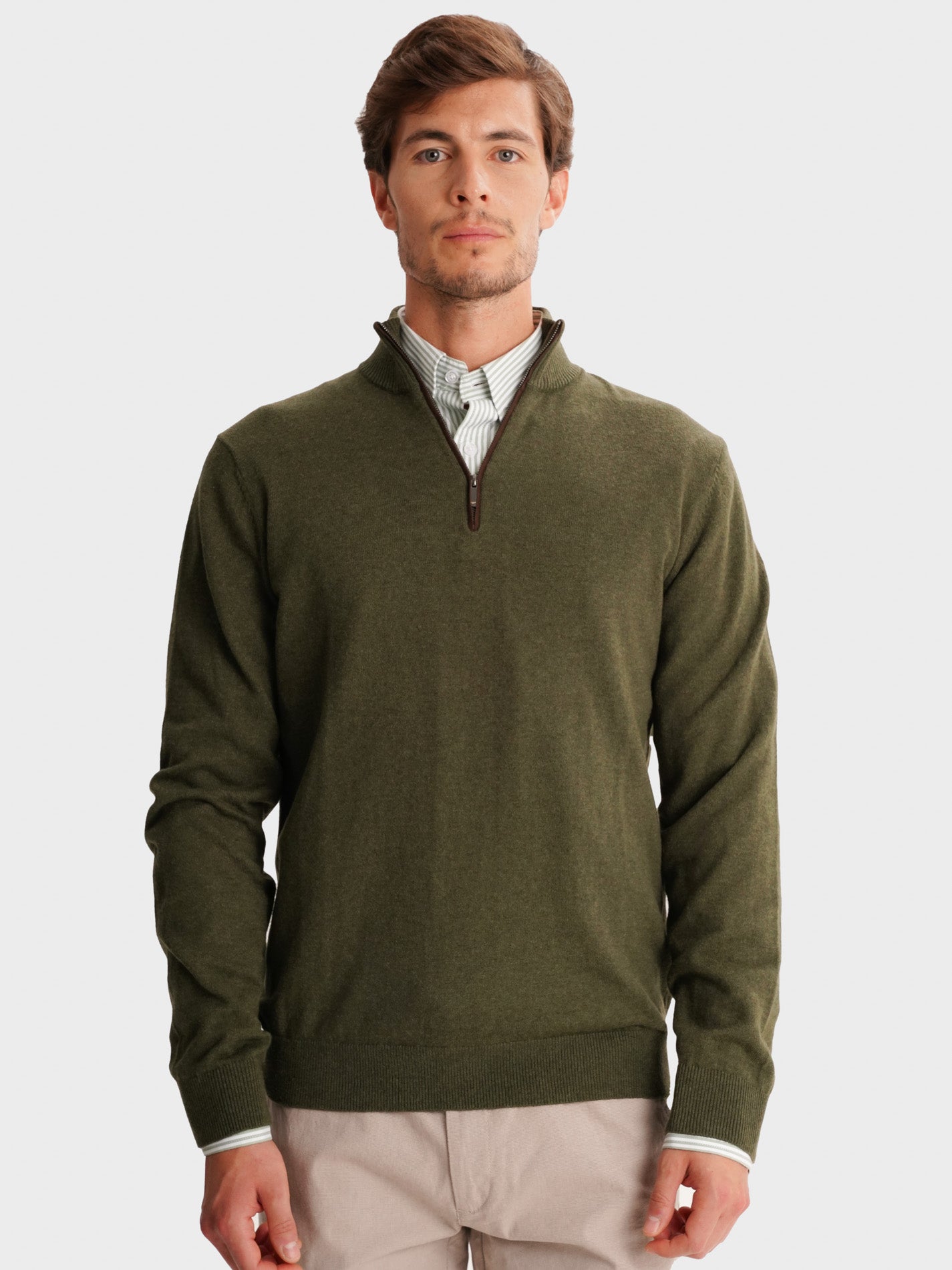 JERSEY FINO VERDE MANGA LARGA AJUSTE REGULAR MR. AZUL
