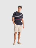 T-SHIRT ALGODÃO AZUL MANGA CURTA REGULAR FIT MR. BLUE