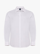 CAMISA MR SLIM FIT DE ALGODÓN BLANCO MANGA LARGA. AZUL
