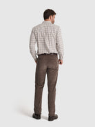LONG SLEEVE BROWN FLANNEL SHIRT REGULAR FIT MR. BLUE