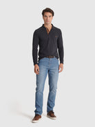 POLO ALGODÓN AZUL MANGA LARGA REGULAR FIT MR. AZUL