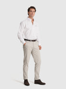 CAMISA ALGODÓN BLANCA MANGA LARGA REGULAR FIT MR. AZUL