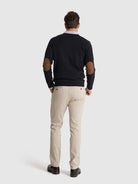 JERSEY DE LANA AZUL CON CODERAS MR REGULAR FIT. AZUL