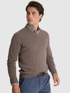 PULLOVER LÃ CASTANHO MANGA COMPRIDA REGULAR FIT MR. BLUE
