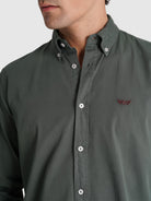 CAMISA ALGODÓN VERDE MANGA LARGA REGULAR FIT MR. AZUL
