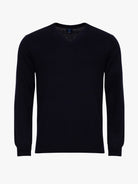 PULLOVER CAXEMIRA AZUL COM COTOVELEIRA REGULAR FIT MR. BLUE