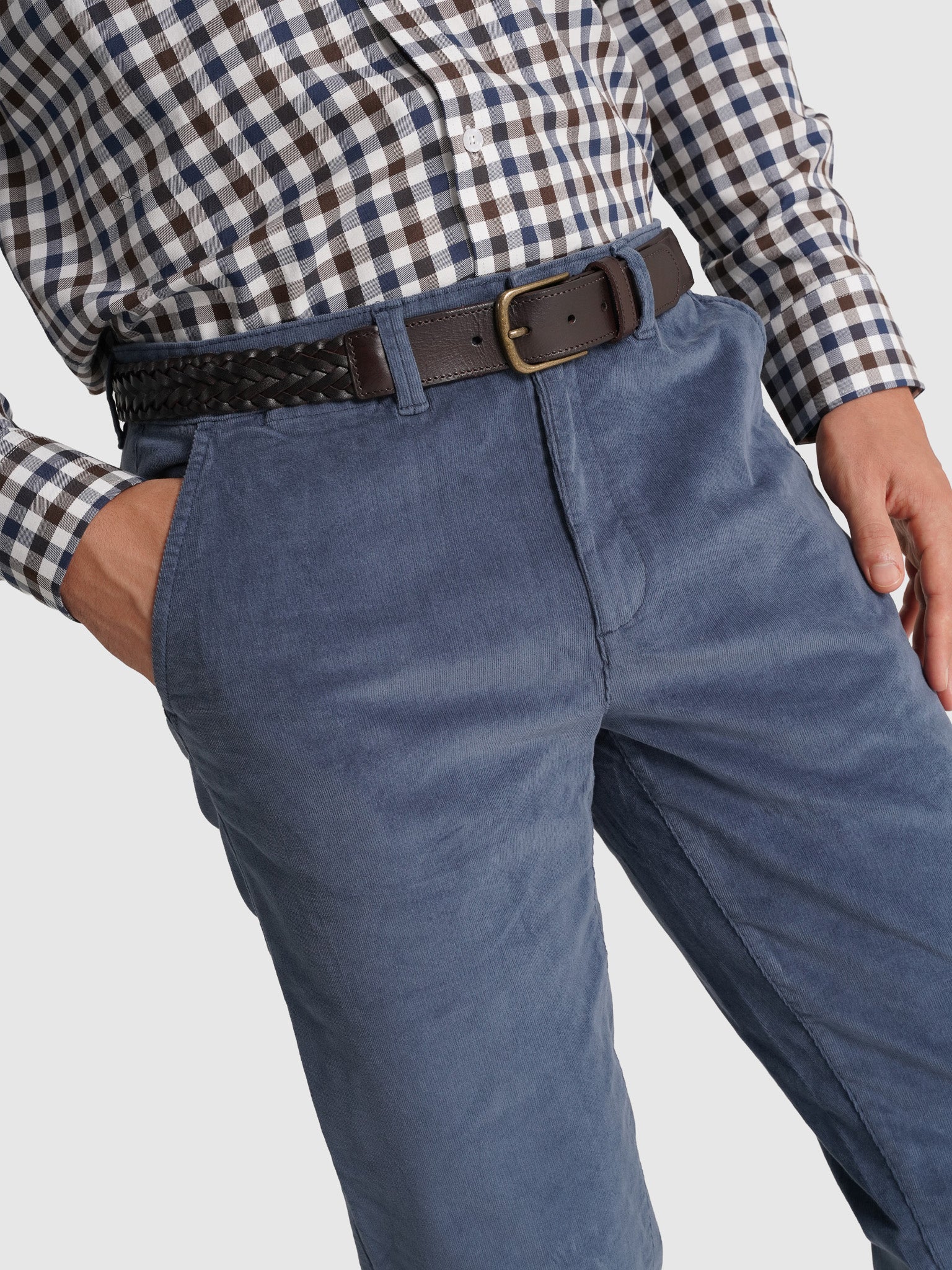 PANTALÓN DE ALGODÓN AZUL CLASSIC FIT MR. AZUL