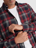 CAMISA FLANELA AZUL MANGA COMPRIDA REGULAR FIT MR. BLUE