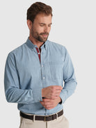 BLUE COTTON SHIRT LONG SLEEVE REGULAR FIT MR. BLUE