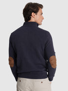 JERSEY DE LANA AZUL CON CODERAS MR REGULAR FIT. AZUL