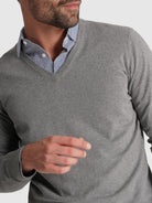 GRAY CASHMERE PULLOVER LONG SLEEVE REGULAR FIT MR. BLUE