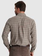 LONG SLEEVE BROWN FLANNEL SHIRT REGULAR FIT MR. BLUE