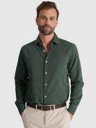 CAMISA ALGODÓN VERDE MANGA LARGA REGULAR FIT MARK BELLUCCI