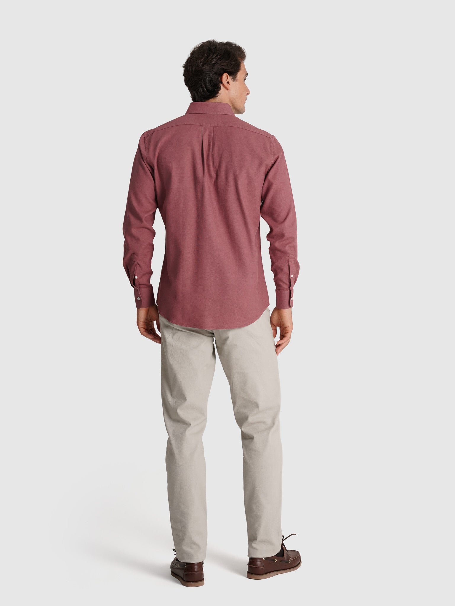 CAMISA ALGODÓN ROJA MANGA LARGA REGULAR FIT MR. AZUL