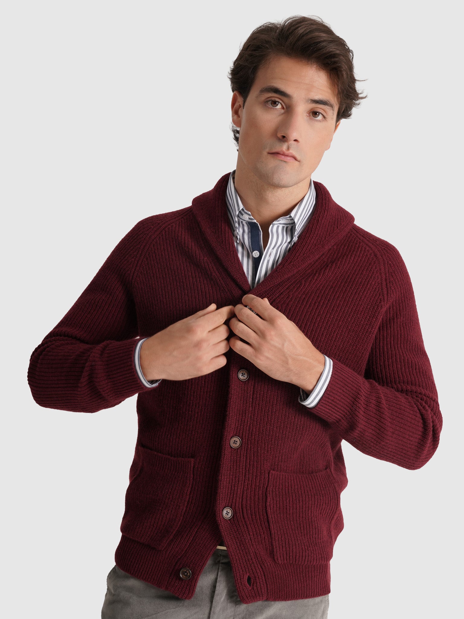 BORDEAUX WOOL PULLOVER LONG SLEEVE REGULAR FIT MR. BLUE