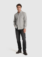 CAMISA ALGODÓN VERDE MANGA LARGA REGULAR FIT MR. AZUL