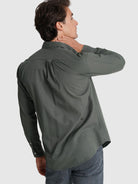 CAMISA ALGODÓN VERDE MANGA LARGA REGULAR FIT MR. AZUL