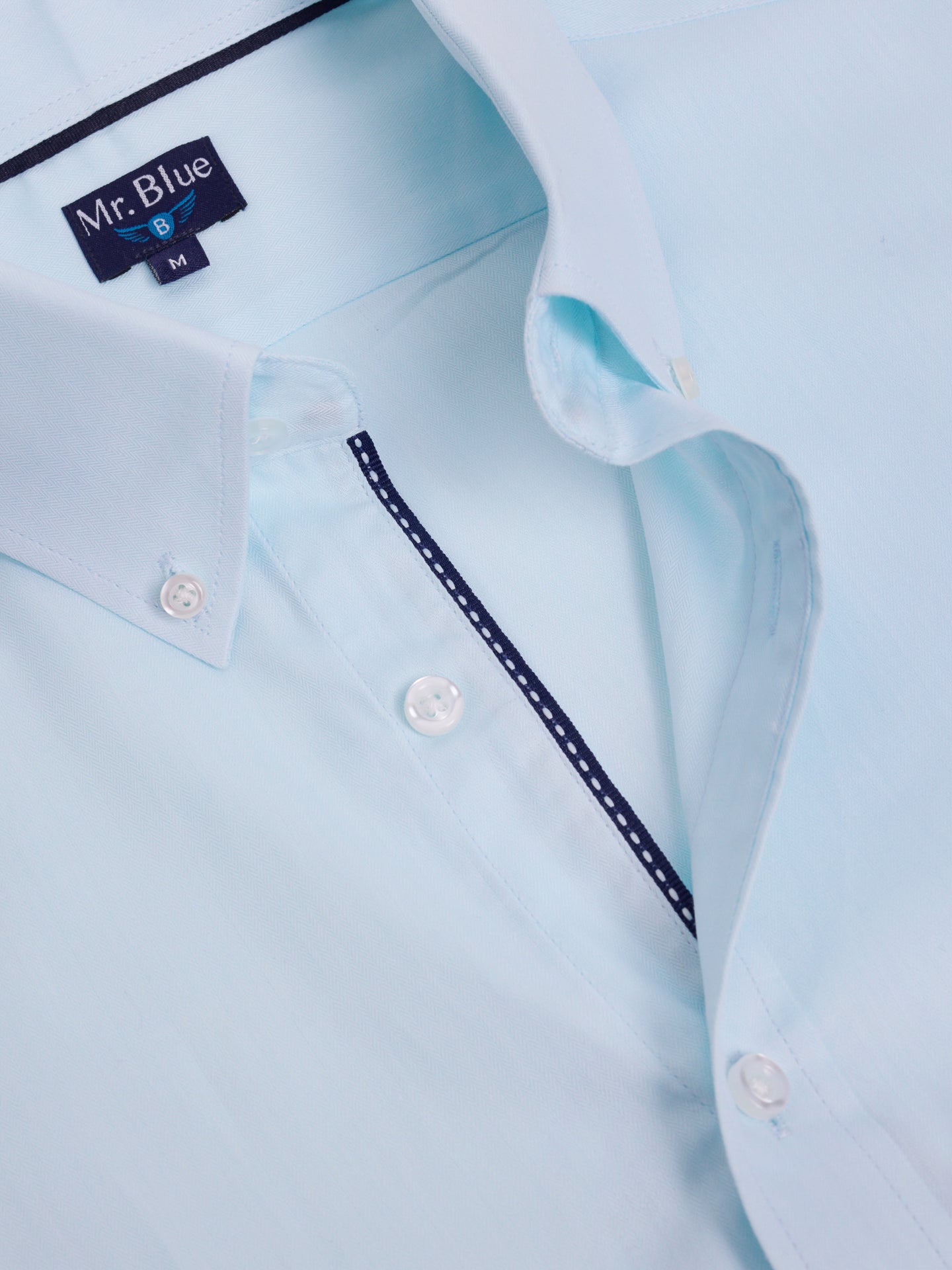 CAMISA ALGODÓN VERDE MANGA LARGA REGULAR FIT MR. AZUL