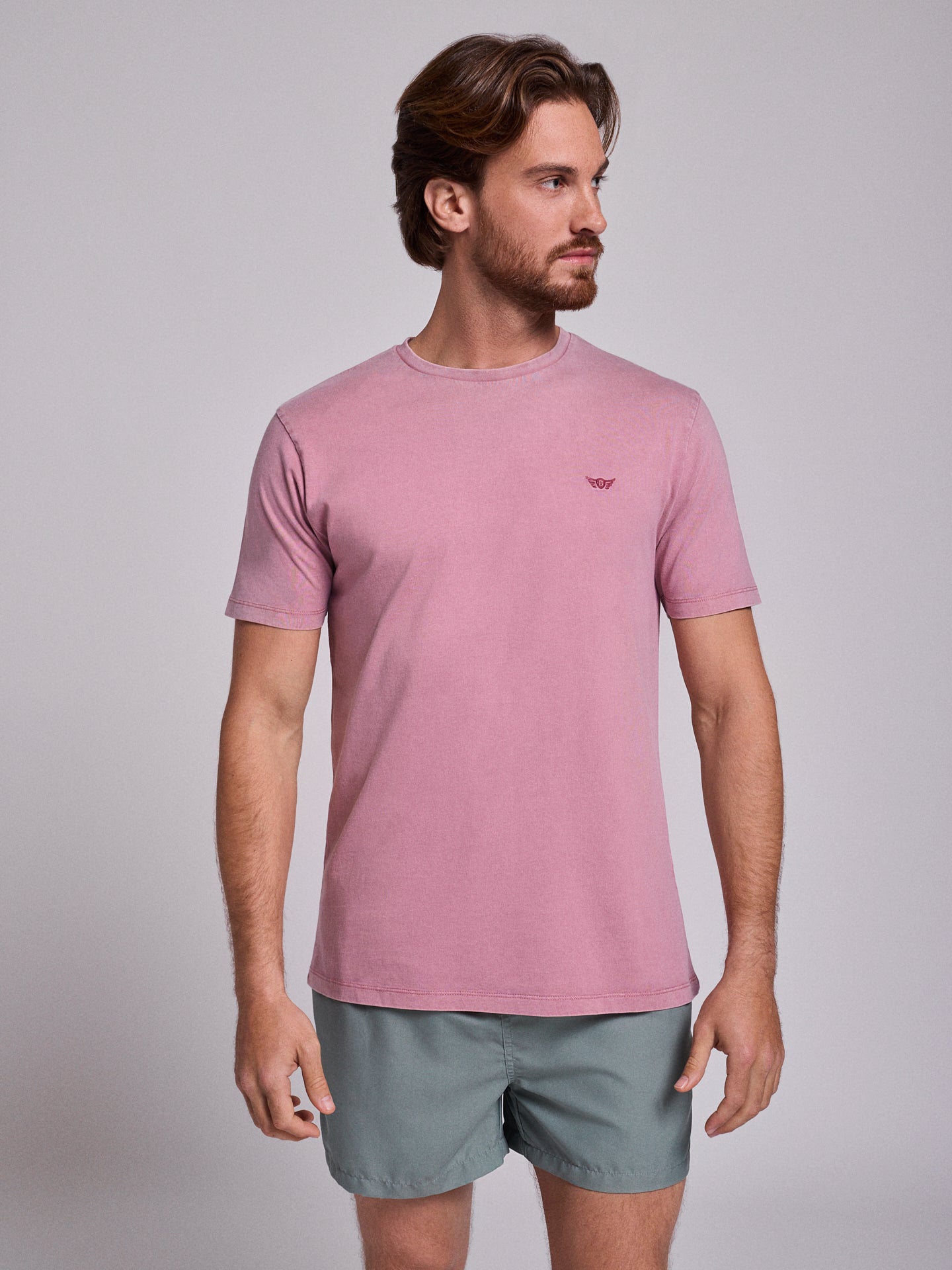 CAMISETA ALGODÓN ROSA MANGA CORTA REGULAR FIT MR. AZUL