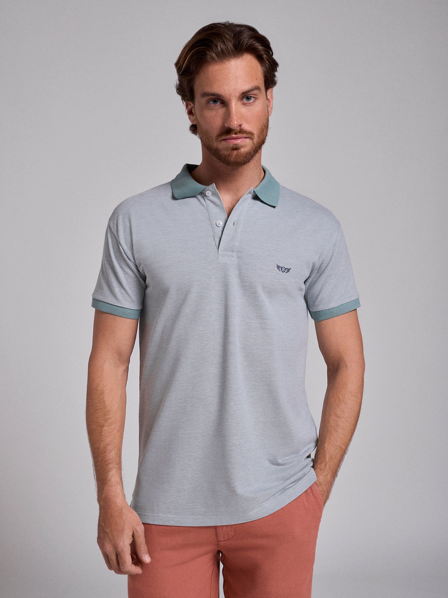 POLO VERDE MANGA CORTA REGULAR FIT MR. AZUL