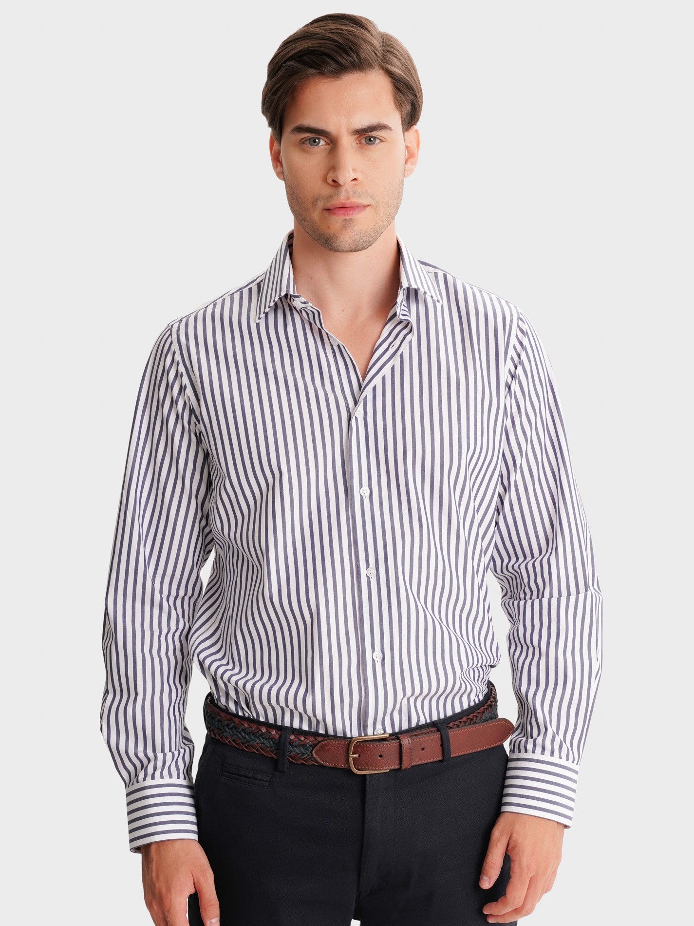 BLUE SLIM FIT MR SHIRT. BLUE
