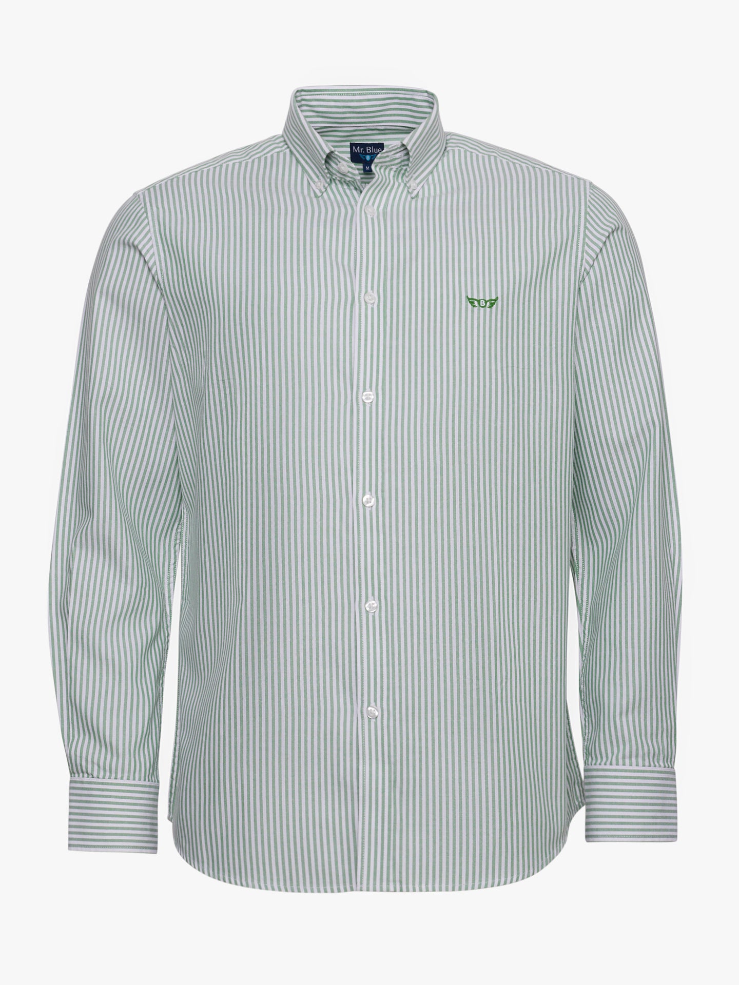 CAMISA ALGODÓN VERDE MANGA LARGA REGULAR FIT MR. AZUL
