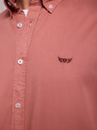 CAMISA ALGODÃO VERMELHA MANGA COMPRIDA REGULAR FIT MR. BLUE