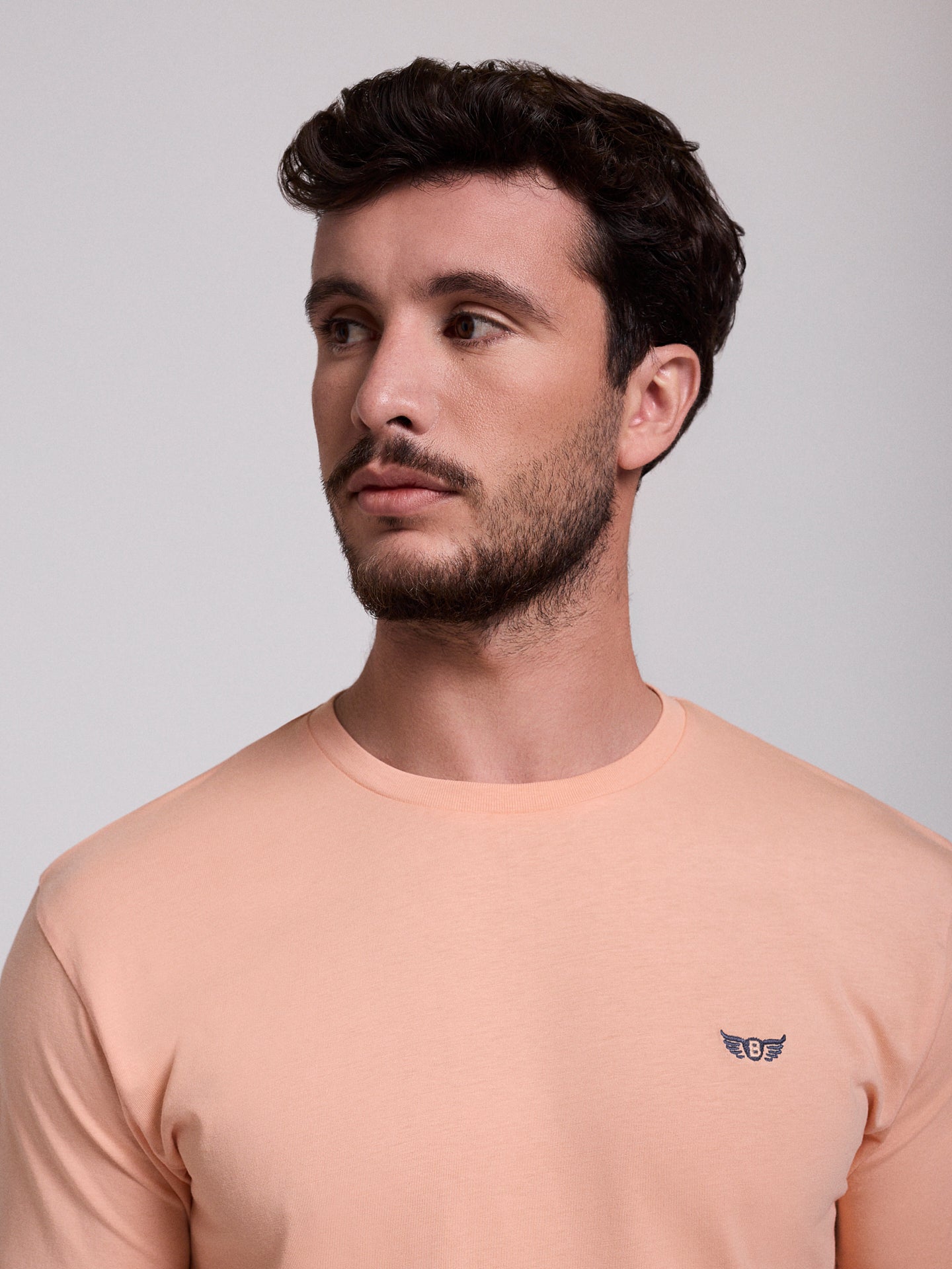 CAMISETA DE ALGODÓN NARANJA MANGA CORTA REGULAR FIT MR. AZUL