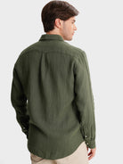 CAMISA LINO VERDE MANGA LARGA SASTRERÍA MARK BELLUCCI