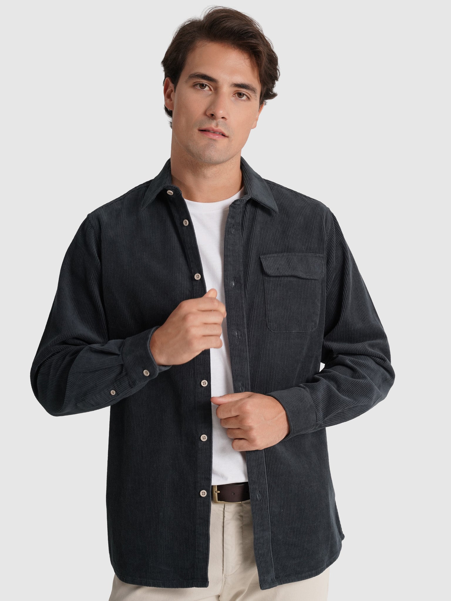 SOBRECAMISA ALGODÃO AZUL MANGA COMPRIDA REGULAR FIT MARK BELLUCCI