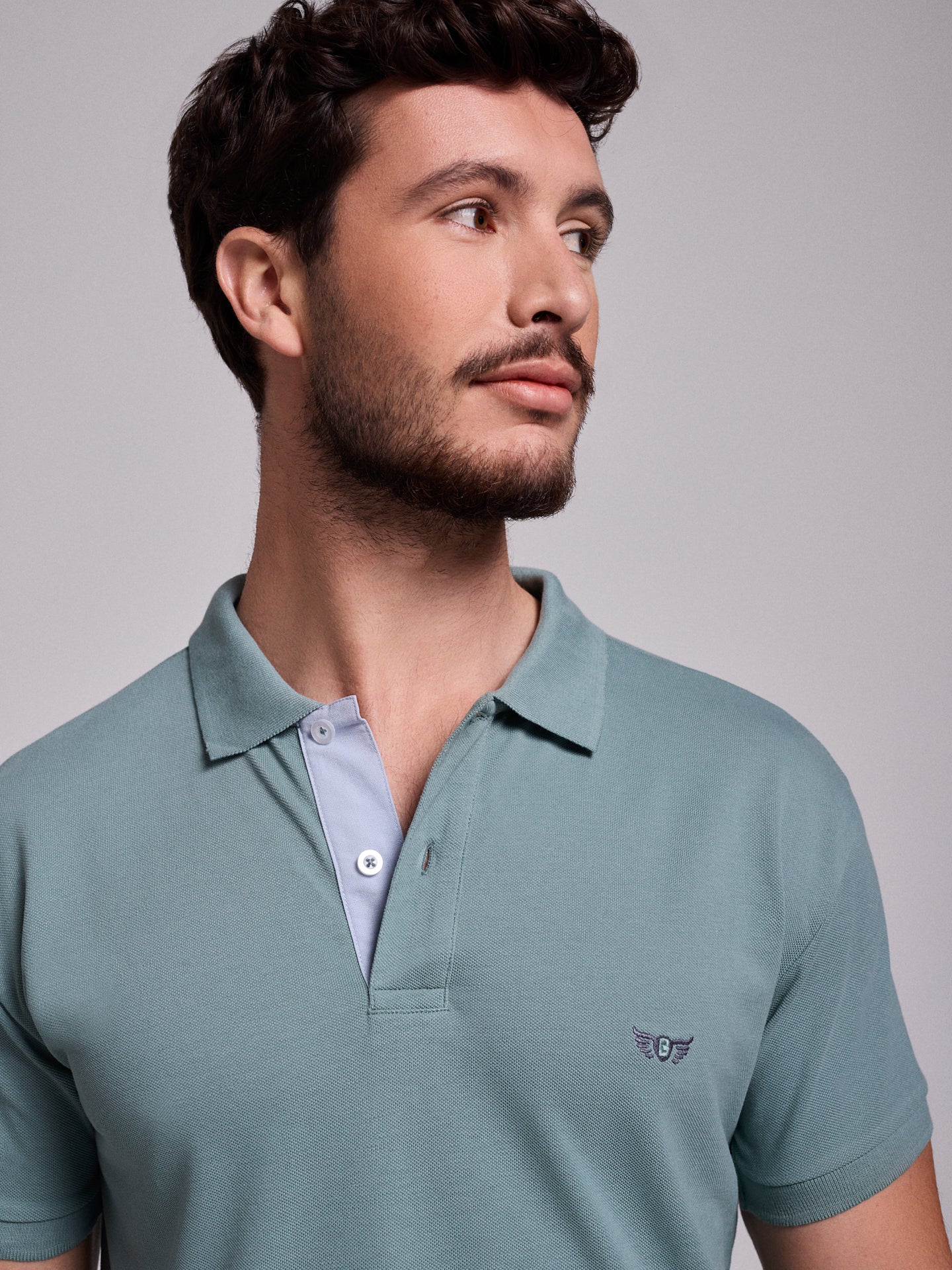 POLO VERDE MANGA CORTA REGULAR FIT MR. AZUL