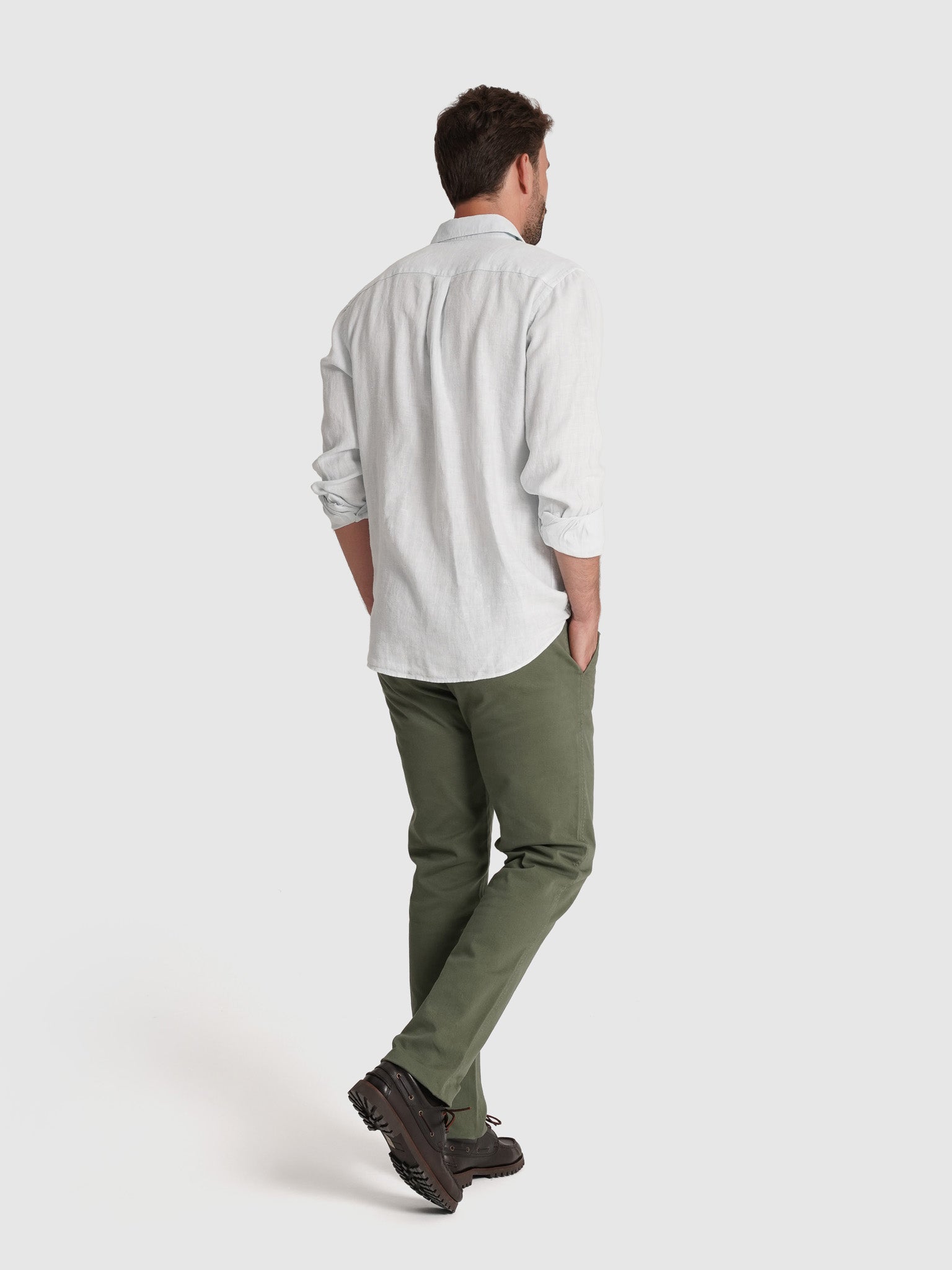 CAMISA LINHO AZUL MANGA COMPRIDA TAILORED FIT MARK BELLUCCI