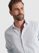 Camisa Algodão Azul Manga Comprida Regular Fit Mr. Blue