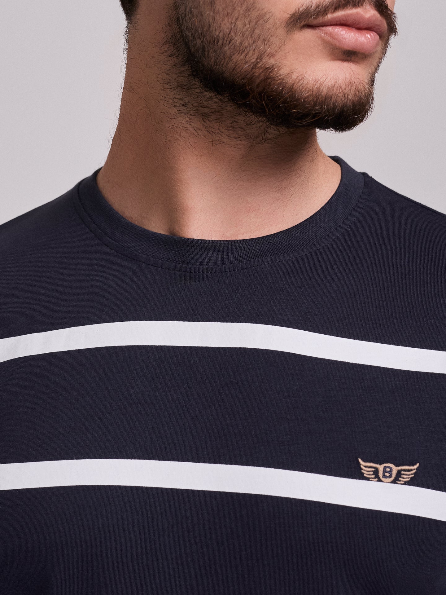 CAMISETA ALGODÓN AZUL MANGA CORTA REGULAR FIT MR. AZUL