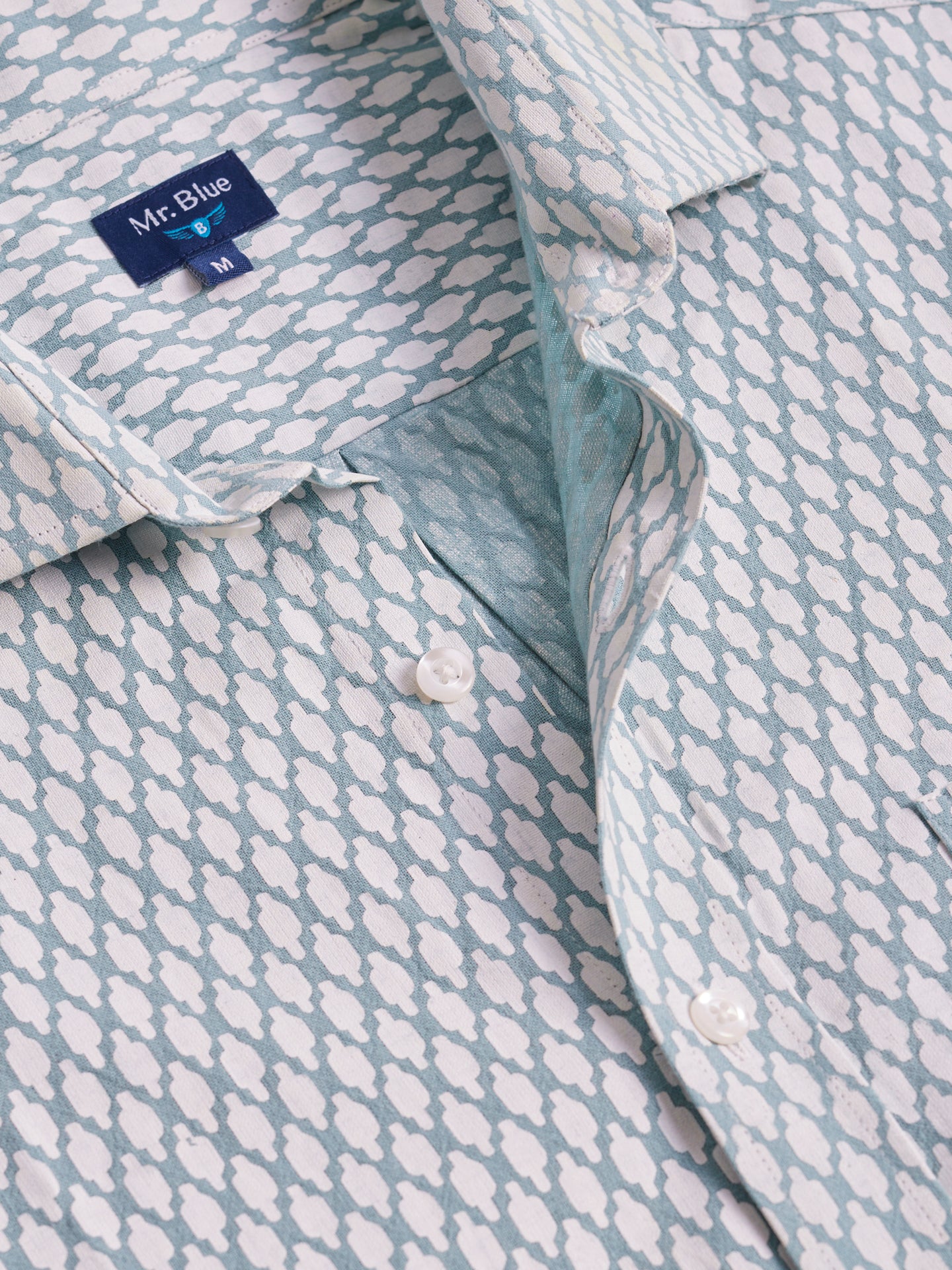 Camisa Regular Fit Lino Azul Mr. Blue