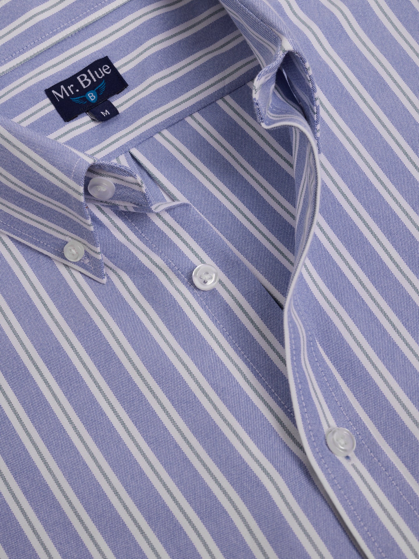 CAMISA ALGODÓN AZUL MANGA LARGA REGULAR FIT MR. AZUL