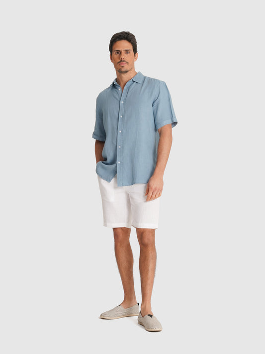 CAMISA SASTRERÍA MANGA CORTA AZUL MARK BELLUCCI