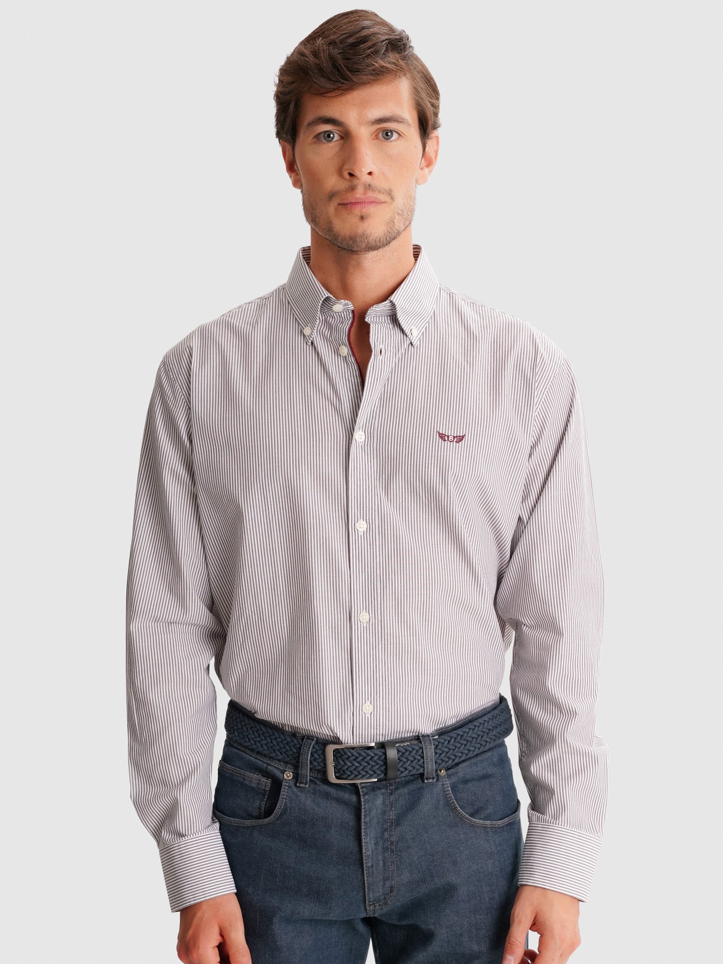 GRAY REGULAR FIT MR SHIRT. BLUE