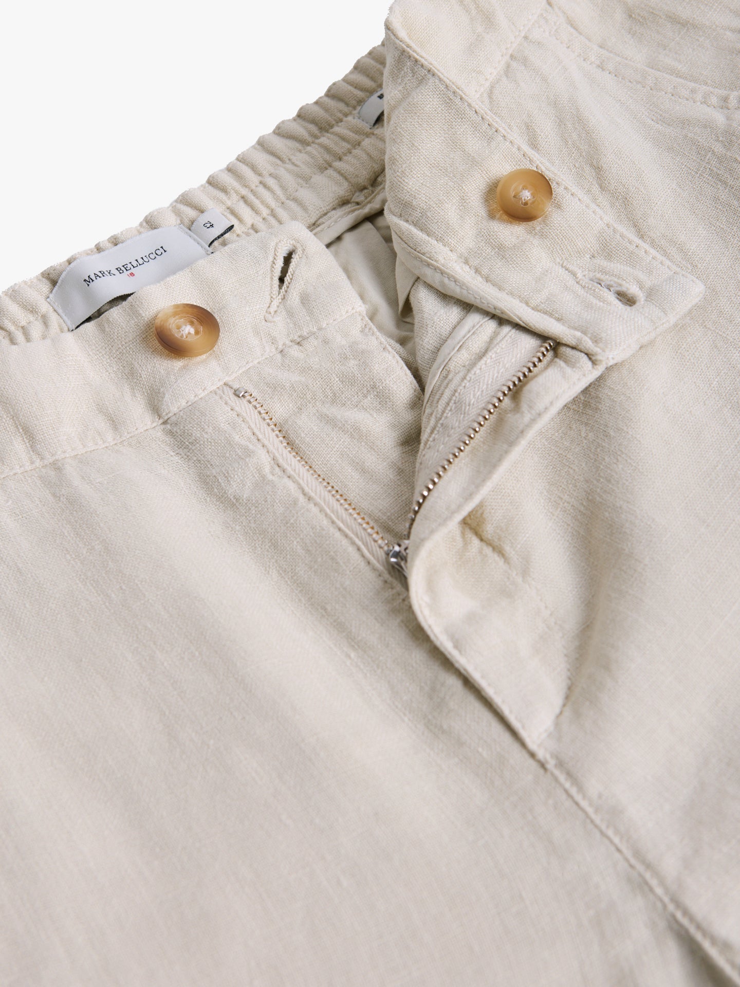 PANTALÓN LINO REGULAR FIT BEIGE MARK BELLUCCI