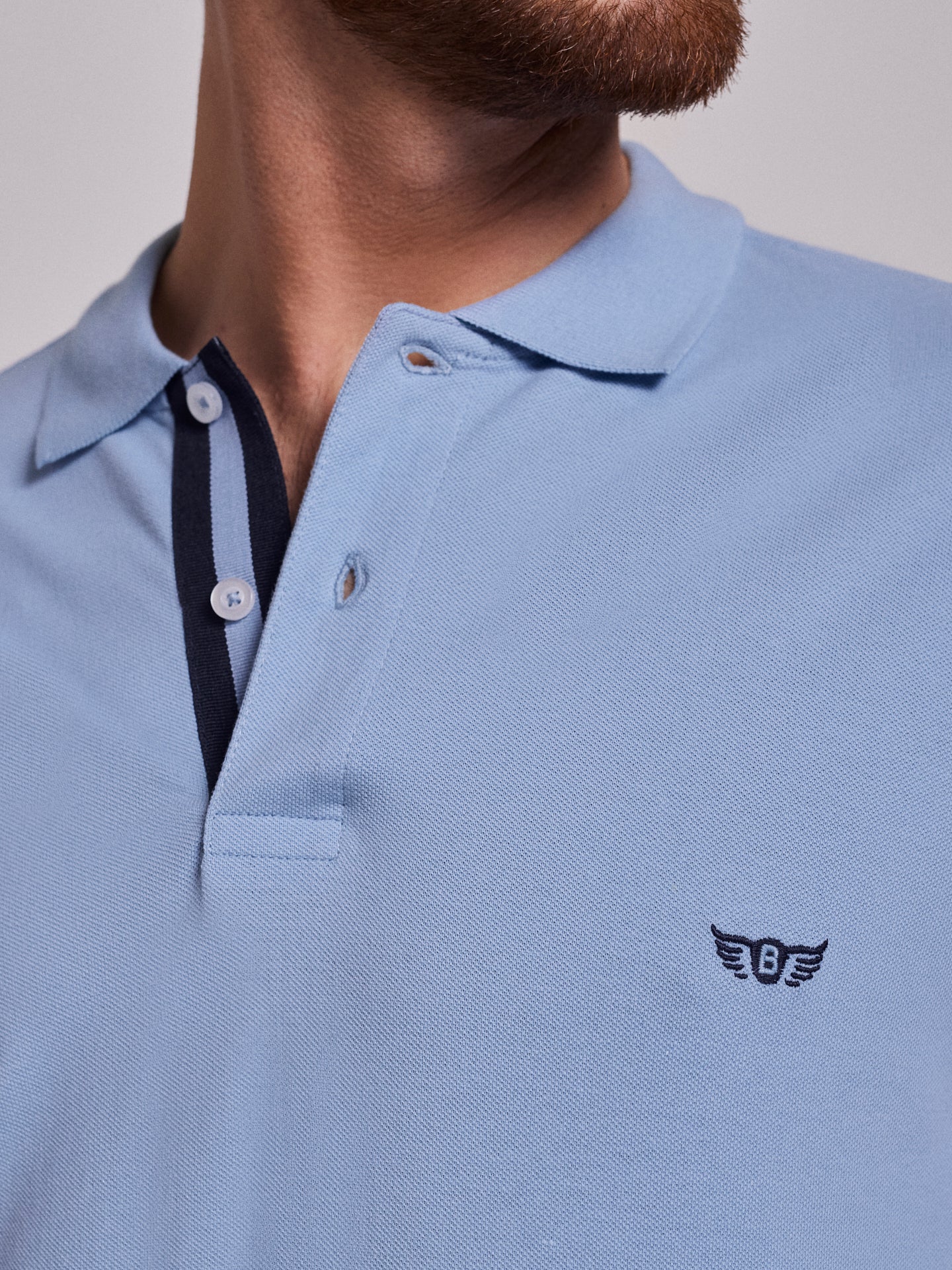 POLO AZUL MANGA CORTA REGULAR FIT MR. AZUL