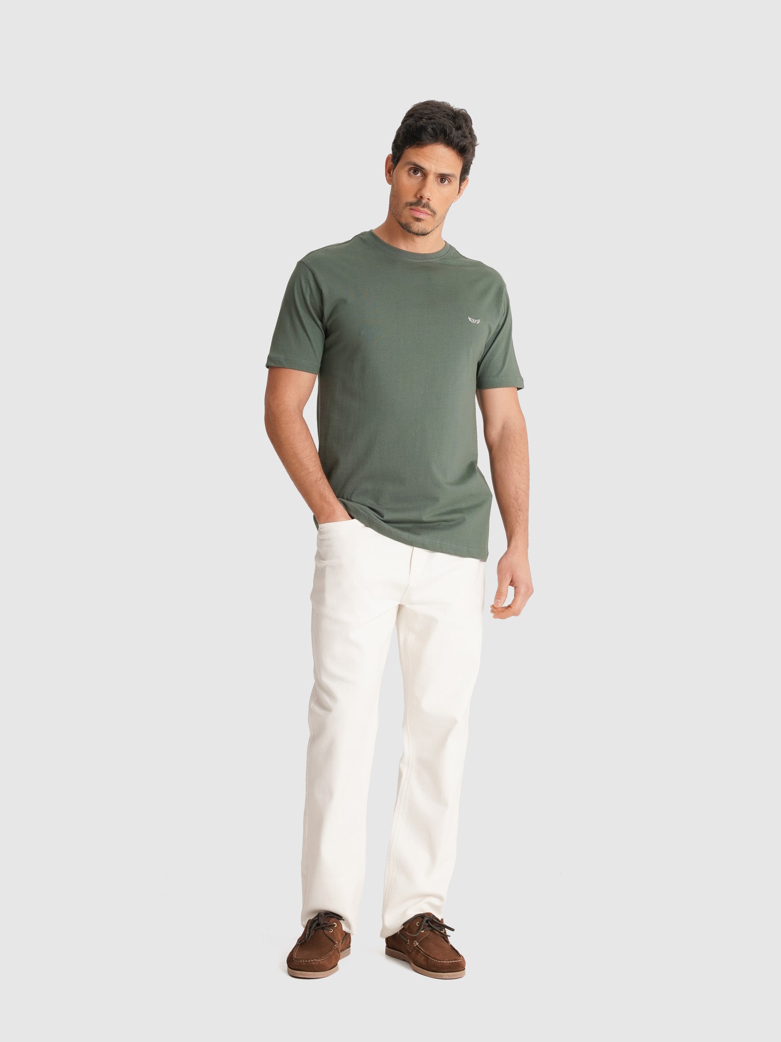 T-SHIRT VERDE MANGA CURTA REGULAR FIT MR. BLUE