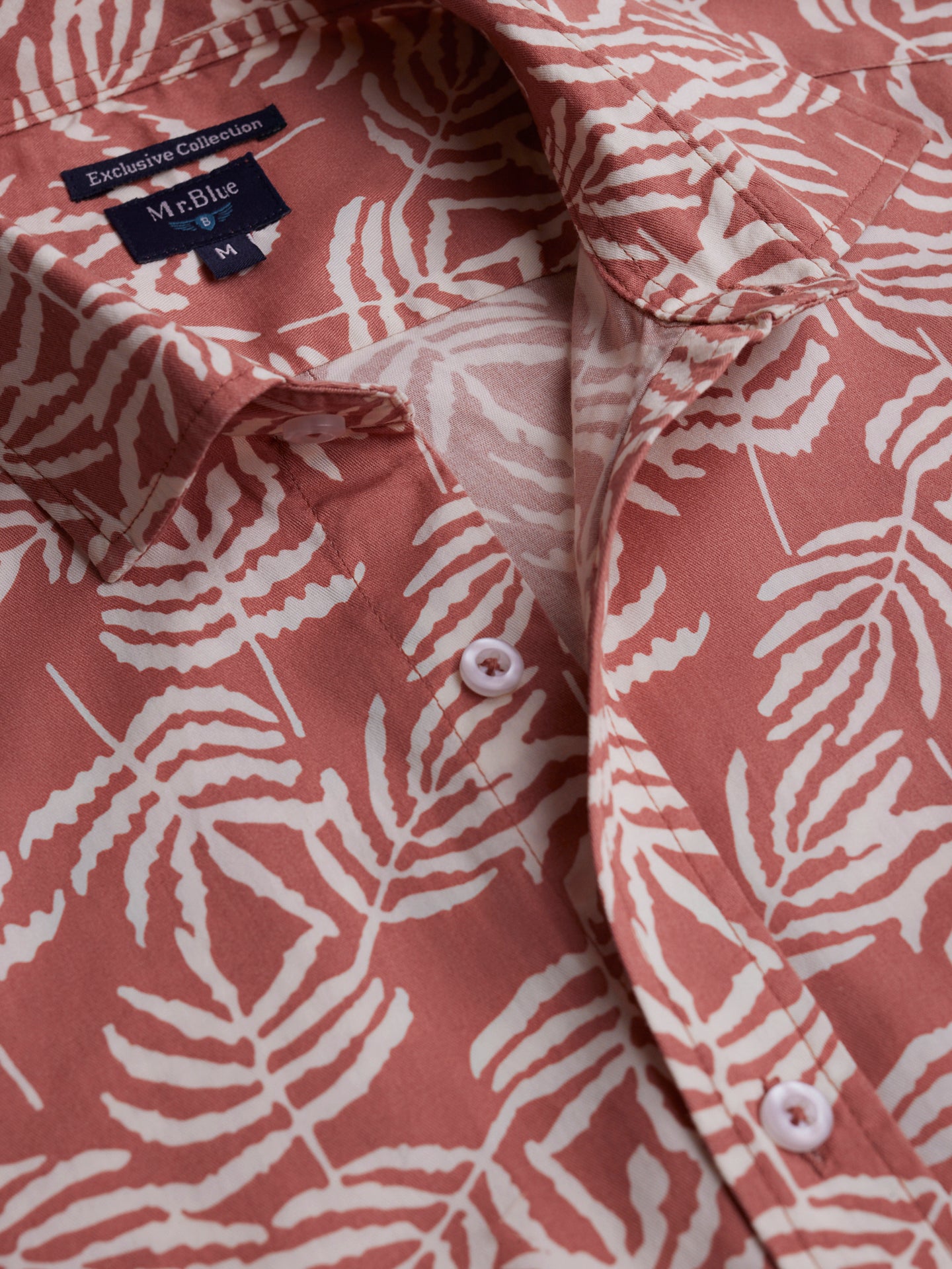 Camisa Regular Fit De Sarga Rosa Mr. Blue