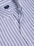 Camisa Linho Azul Manga Curta Regular Fit Mr. Blue
