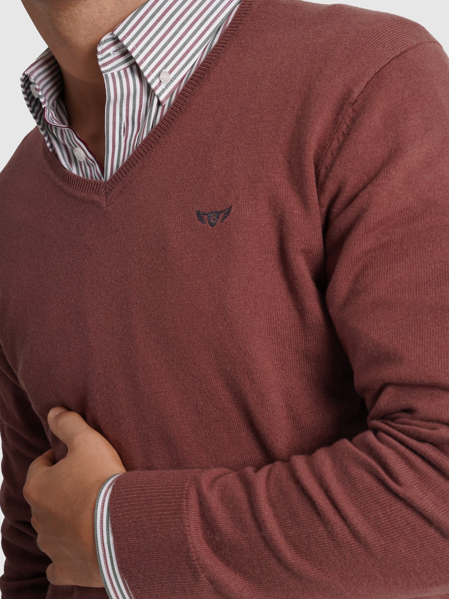 Pullover Lã Vermelho Manga Comprida Regular Fit Mr. Blue