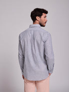 Camisa Linho Azul Manga Comprida Regular Fit Mr. Blue