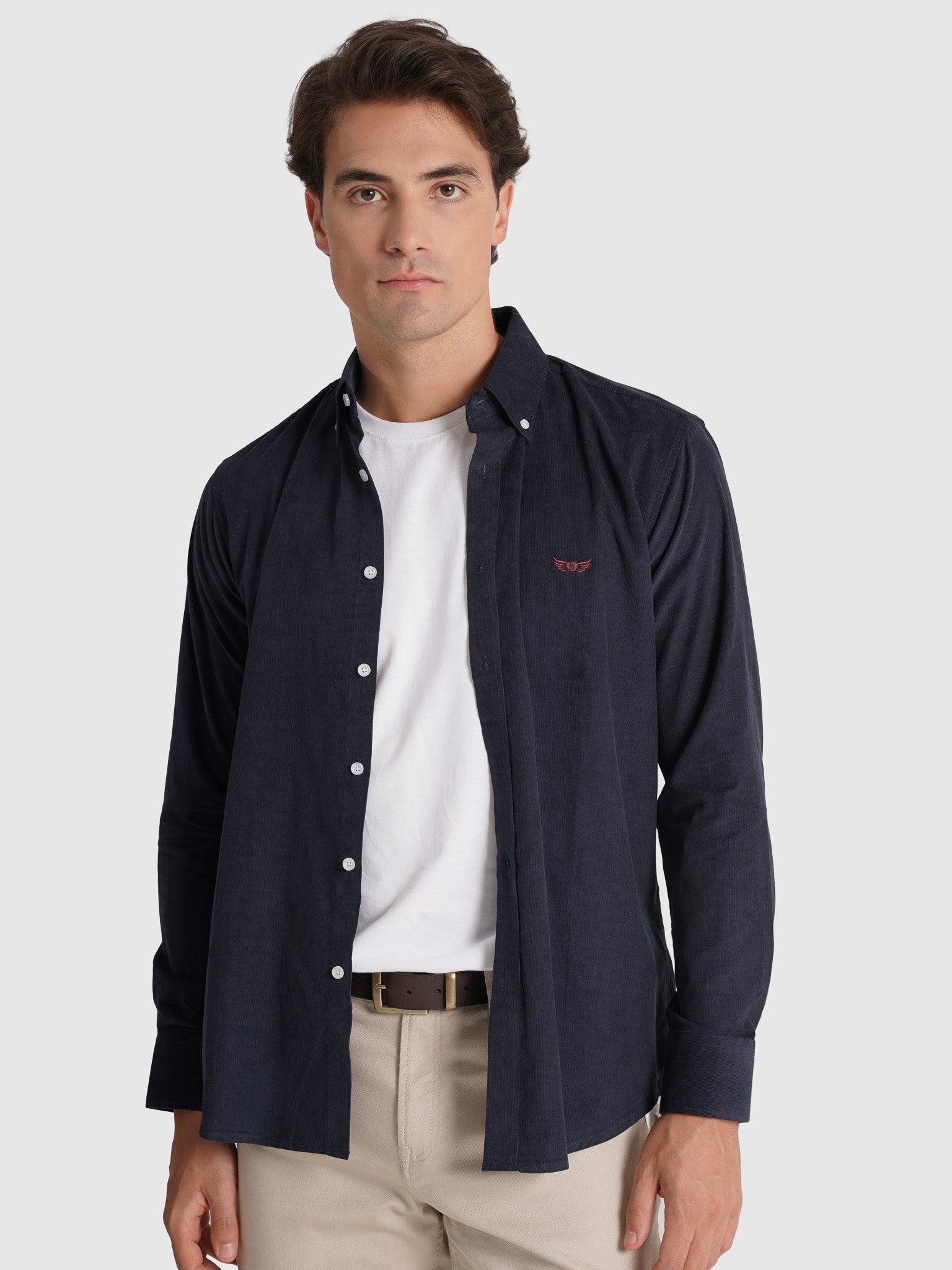 Camisa Algodão Azul Manga Comprida Regular Fit Mr. Blue